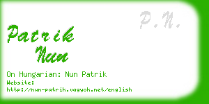 patrik nun business card